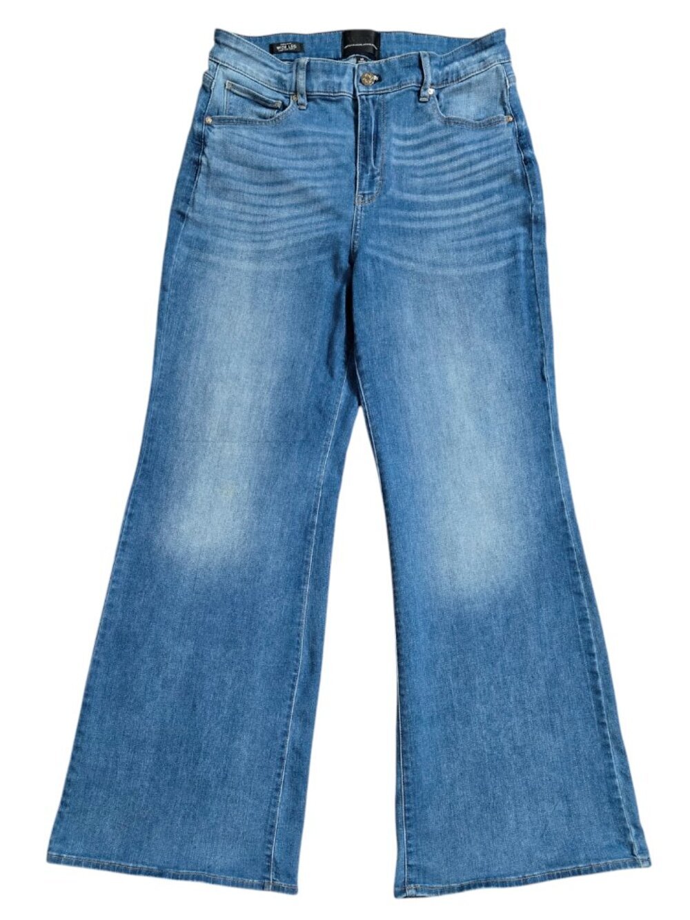 White House Black Market High Rise Wide Leg Jean Everyday Soft Medium Wash